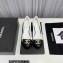 Chanel Heel 6cm Chain Crystal and Pearl CC Logo Pumps Leather White 2023