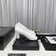Chanel Heel 6cm Chain Crystal and Pearl CC Logo Pumps Leather White 2023