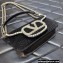 Valentino Crystals Embroidered VLogo Signature Loco Small Shoulder Bag Black