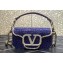 Valentino Crystals Embroidered VLogo Signature Loco Small Shoulder Bag Blue