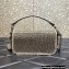 Valentino Crystals Embroidered VLogo Signature Loco Small Shoulder Bag Silver