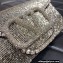 Valentino Crystals Embroidered VLogo Signature Loco Small Shoulder Bag Silver