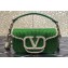 Valentino Crystals Embroidered VLogo Signature Loco Small Shoulder Bag Green