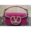 Valentino Crystals Embroidered VLogo Signature Loco Small Shoulder Bag Fuchsia