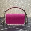Valentino Crystals Embroidered VLogo Signature Loco Small Shoulder Bag Fuchsia