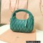 Miu Miu Wander matelassé nappa leather mini hobo bag 5BC125 Green