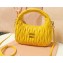 Miu Miu Wander matelassé nappa leather mini hobo bag 5BC125 Yellow