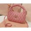 Miu Miu Wander matelassé nappa leather mini hobo bag 5BC125 Pink