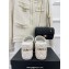 Chanel Heel 7.5cm Platform Quilting Logo Mules White 2023