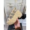 Chanel Heel 7.5cm Platform Quilting Logo Sandals Beige 2023
