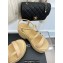 Chanel Heel 7.5cm Platform Quilting Logo Sandals Beige 2023