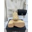 Chanel Heel 7.5cm Platform Quilting Logo Sandals Beige 2023