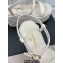 Chanel Heel 7.5cm Platform Quilting Logo Sandals White 2023