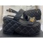 Chanel Heel 7.5cm Platform Quilting CC Logo Sandals Black 2023