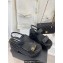 Chanel Heel 7.5cm Platform Quilting CC Logo Sandals Black 2023