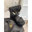 Chanel Heel 7.5cm Platform Quilting CC Logo Sandals Black 2023
