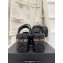 Chanel Heel 7.5cm Platform Quilting CC Logo Sandals Black 2023
