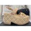 Chanel Heel 7.5cm Platform Quilting CC Logo Sandals Beige 2023