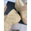 Chanel Heel 7.5cm Platform Quilting CC Logo Sandals Beige 2023