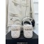 Chanel Heel 7.5cm Platform Quilting CC Logo Sandals White 2023