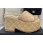 Chanel Heel 7.5cm Platform Quilting Logo Mules Beige 2023
