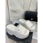 Chanel Heel 7.5cm Platform Quilting Logo Mules White 2023