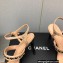 Chanel Heel Chain Lambskin Sandals G39549 Beige 2023