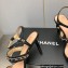 Chanel Heel Chain Lambskin Sandals G39549 Black 2023