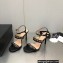 Chanel Heel Chain Lambskin Sandals G39549 Black 2023
