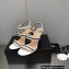 Chanel Heel Chain Lambskin Sandals G39549 White 2023