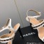 Chanel Heel Chain Lambskin Sandals G39549 White 2023