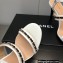 Chanel Heel Chain Lambskin Sandals G39549 White 2023
