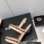 Chanel Chain Lambskin Flat Sandals Beige 2023