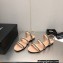 Chanel Chain Lambskin Flat Sandals Beige 2023