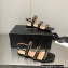 Chanel Chain Lambskin Flat Sandals Black 2023