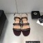 Chanel Chain Lambskin Flat Sandals Burgundy 2023