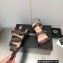 Chanel Chain Lambskin Flat Sandals Burgundy 2023