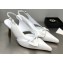 Chanel Heel 7cm Bow Slingback Sandals White 2023