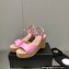 Chanel Heel 8cm Platform Sandal Leather Pink 2023