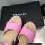 Chanel Heel 8cm Platform Sandal Leather Pink 2023