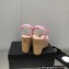 Chanel Heel 8cm Platform Sandal Leather Pink 2023