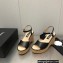 Chanel Heel 8cm Platform Sandal Leather Black 2023