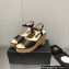 Chanel Heel 8cm Platform Sandal Leather Black 2023