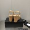 Chanel Heel 8cm Platform Sandal Leather Beige 2023