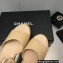 Chanel Heel 8cm Platform Sandal Leather Beige 2023
