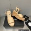 Chanel Heel 8cm Platform Sandal Leather Beige 2023