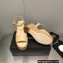 Chanel Heel 8cm Platform Sandal Leather Beige 2023