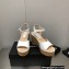 Chanel Heel 8cm Platform Sandal Leather White 2023