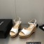 Chanel Heel 8cm Platform Sandal Leather White 2023
