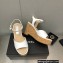 Chanel Heel 8cm Platform Sandal Leather White 2023